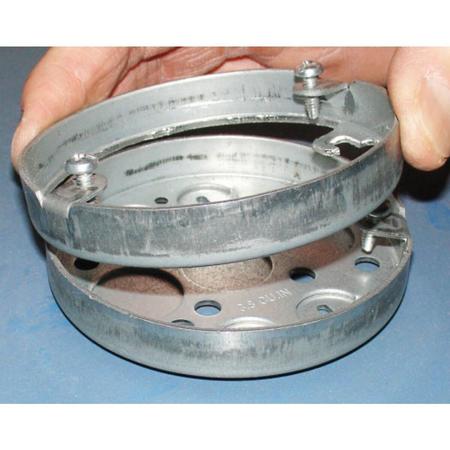 Southwire Box Extension Ring, Box Extension Accessory, Galvanized Steel, Round Pan Box 57111